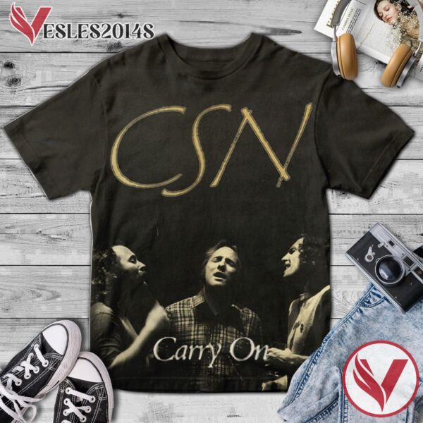 Crosby, Stills And Nash Carry On Album Cover Shirt, Perfect Gifts For Music Lovers - Vesles2014S