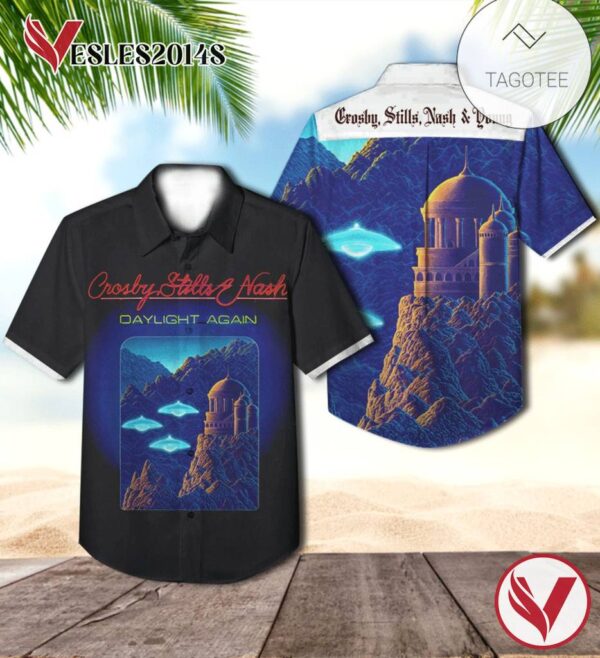 Crosby Stills And Nash Daylight Again Album Cover Hawaiian Shirt, Best Gift For Music Lovers Vesles2014S