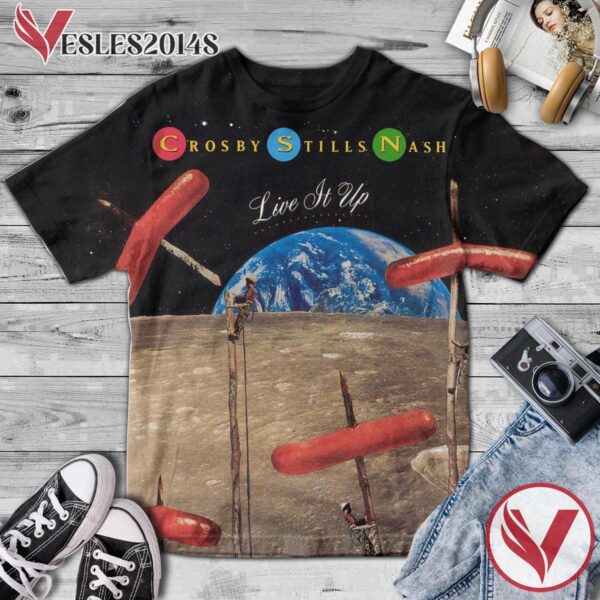 Crosby Stills And Nash Live It Up Album Cover Shirt, Perfect Gifts For Music Lovers - Vesles2014S
