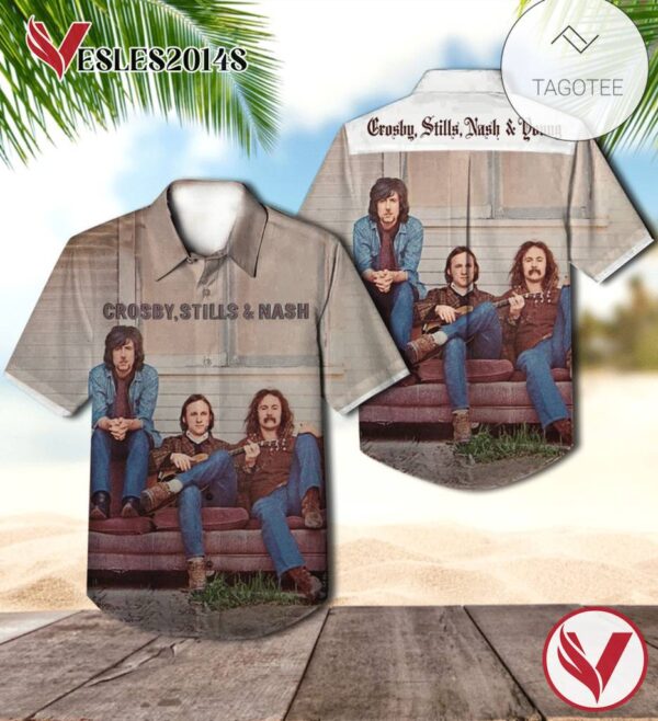 Crosby Stills And Nash The Debut Studio Album Cover Hawaiian Shirt, Best Gift For Music Lovers Vesles2014S