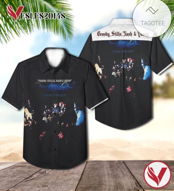 Crosby Stills Nash And Young 4 Way Street Album Cover Hawaiian Shirt, Best Gift For Music Lovers Vesles2014S