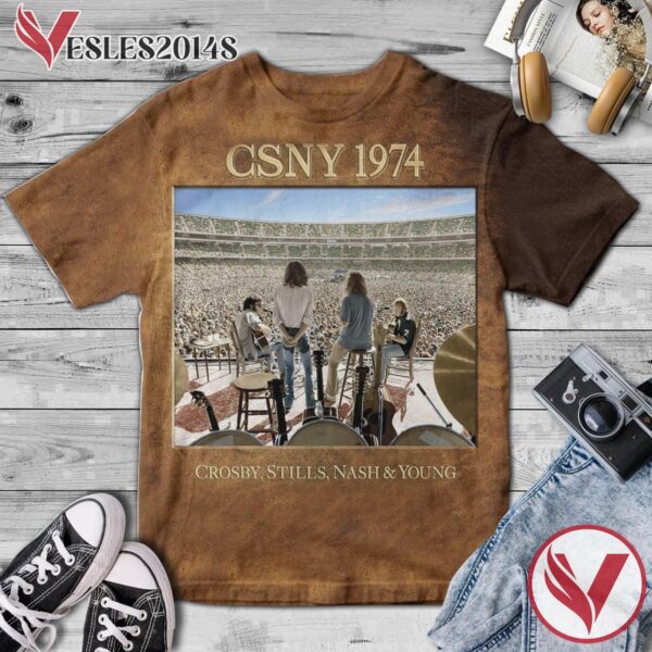 Crosby, Stills, Nash And Young Csny 1974 Album Cover Shirt, Perfect Gifts For Music Lovers - Vesles2014S