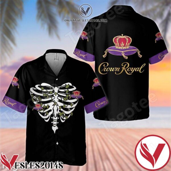 Crown Royal Chest Bone Black Hawaiian Shirt And Short, Unique Gifts For Friends - Vesles2014S 1