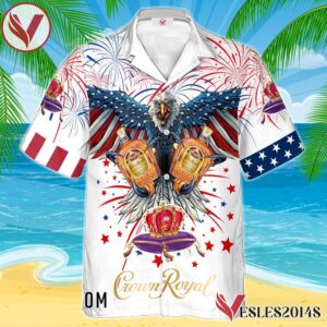 Crown Royal Eagle Fireworks Independence Day Hawaiian Shirt, Best Summer Gifts For Fans - Vesles2014S 1