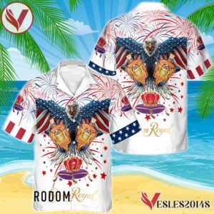 Crown Royal Eagle Fireworks Independence Day Hawaiian Shirt, Best Summer Gifts For Fans - Vesles2014S