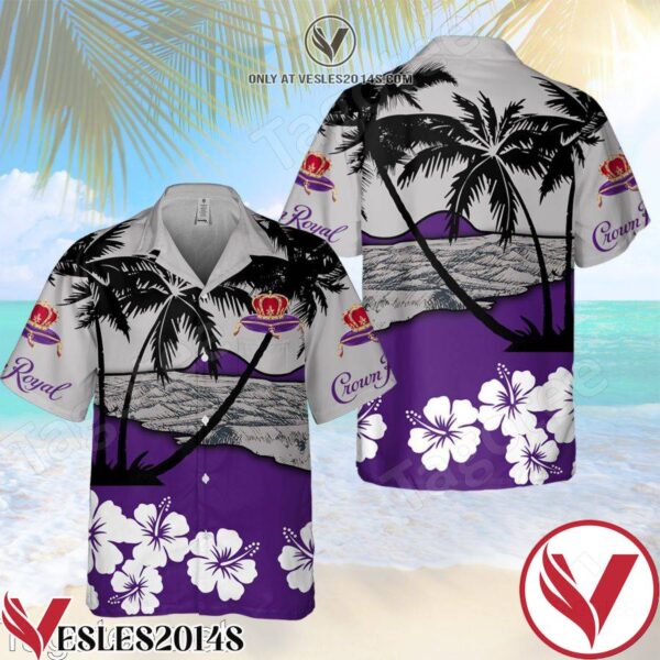 Crown Royal Hibicus Palm Tree Hawaiian Shirt And Short, Unique Gifts For Friends - Vesles2014S 1