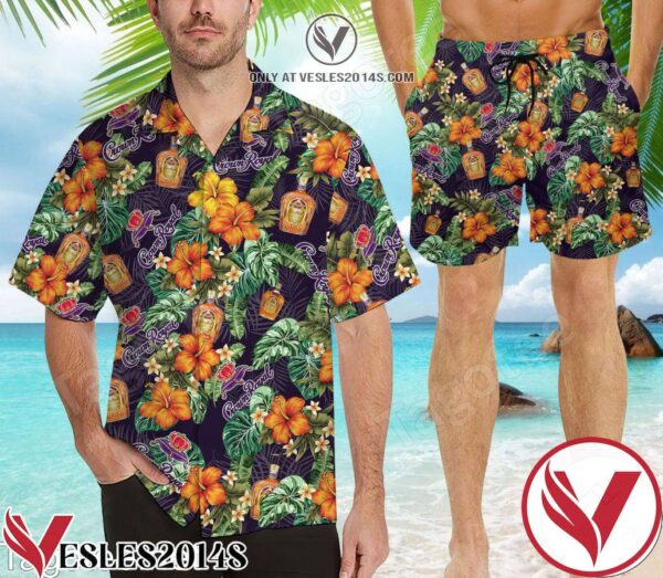 Crown Royal Logo Flowery Purple Hawaiian Shirt And Short, Unique Gifts For Friends - Vesles2014S 1