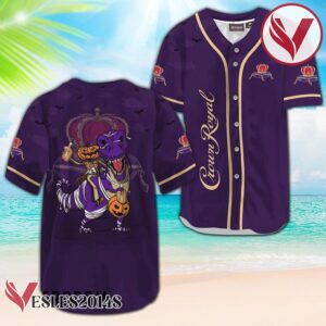 Crown Royal Purple Halloween Dinosaur Baseball Jersey, Perfect Gifts For Fans - Vesles2014S