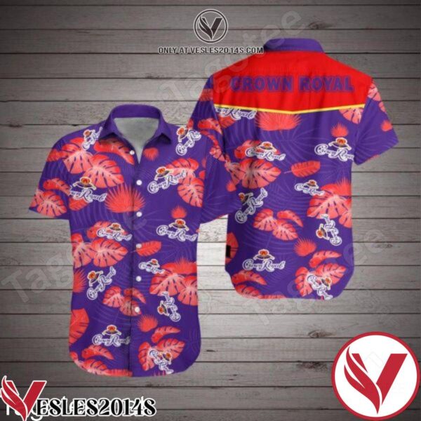 Crown Royal Red Tropical Leaves Purple Hawaiian Shirt, Unique Gifts For Friends - Vesles2014S 1