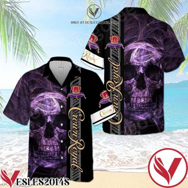 Crown Royal Smoky Skull Black Hawaiian Shirt And Short, Unique Gifts For Friends - Vesles2014S 1