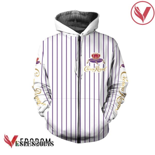 Crown Royal White Vertical Striped Hoodie & Zip Hoodie - Vesles2014S 2
