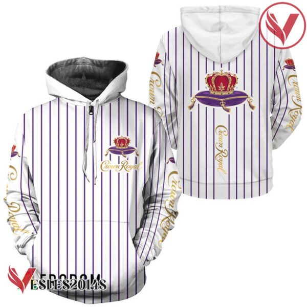 Crown Royal White Vertical Striped Hoodie & Zip Hoodie - Vesles2014S