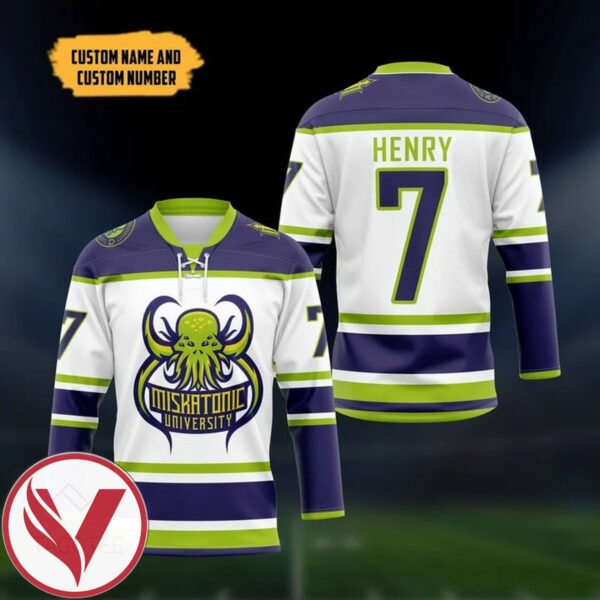 Cthulhu Miskatonic Ver 3 Custom Name Custom Number Hockey Jersey, Trending Gifts For Fans - Vesles2014s