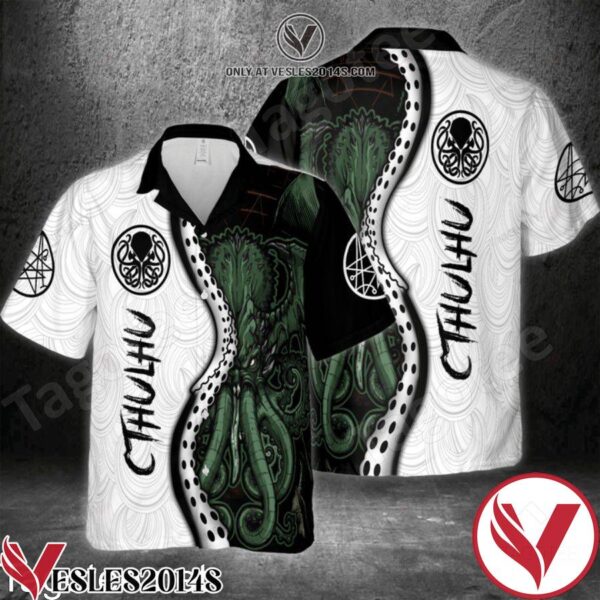 Cthulhu Mix Black And White Hawaiian Shirt, Unique Gifts For Friends - Vesles2014S 1