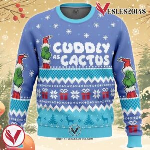 Cuddly as a Cactus Grinch Ugly Christmas Sweater, Unique Christmas Gift For Fans - Vesles2014S