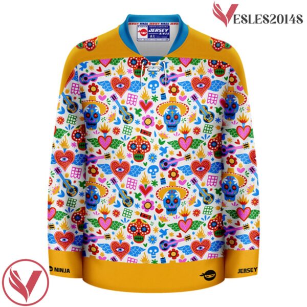 Cultural Icons Ugly Sweater Pattern Dia De Los Muertos Jersey - Vesles2014S 2