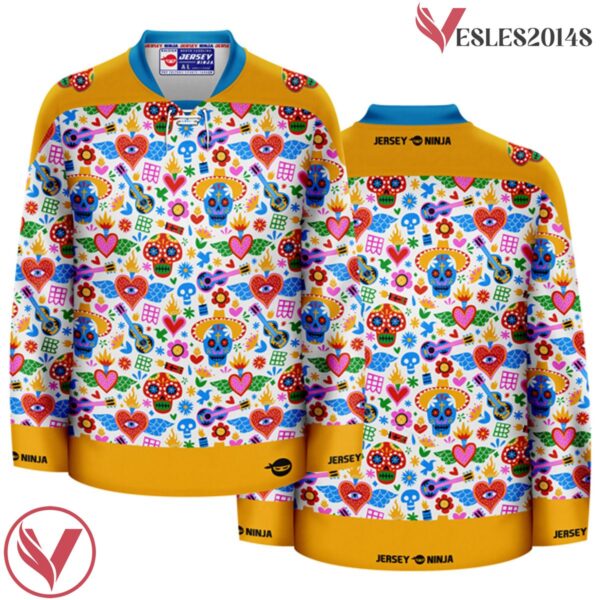 Cultural Icons Ugly Sweater Pattern Dia De Los Muertos Jersey - Vesles2014S