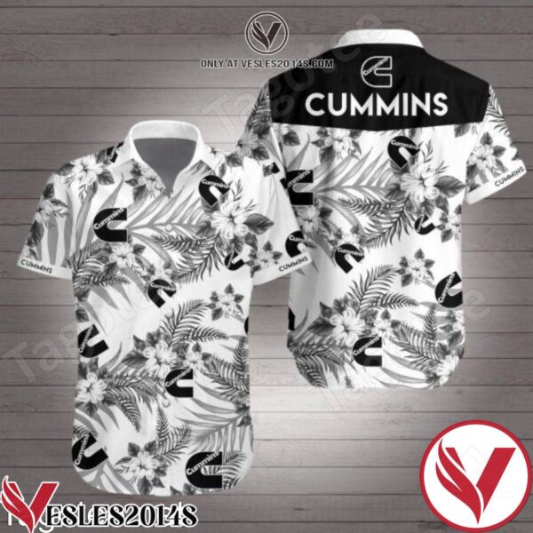 Cummins Black Tropical Floral White Hawaiian Shirt, Unique Gifts For Friends - Vesles2014S 1