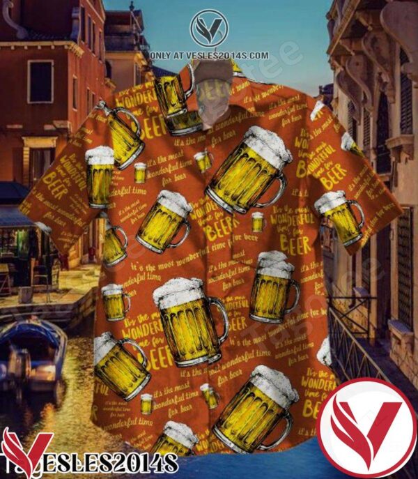 Cups Of Beer Most Wonderful Time Hawaiian Shirt, Unique Gifts For Friends - Vesles2014S 1