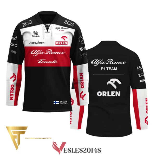 Custom Alfa Romeo In Formula One Full Printing Hockey Jersey, Trending Gifts For Fans - Vesles2014s