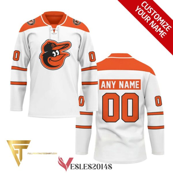 Custom Baltimore Orioles Full Printing Hockey Jersey, Trending Gifts For Fans - Vesles2014s
