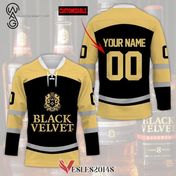 Custom Black Velvet Full Print Hockey Jersey, Trending Gifts For Fans - Vesles2014s