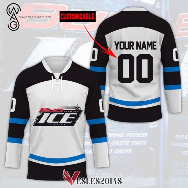 Custom Bud Ice Beer Full Print Hockey Jersey, Trending Gifts For Fans - Vesles2014s