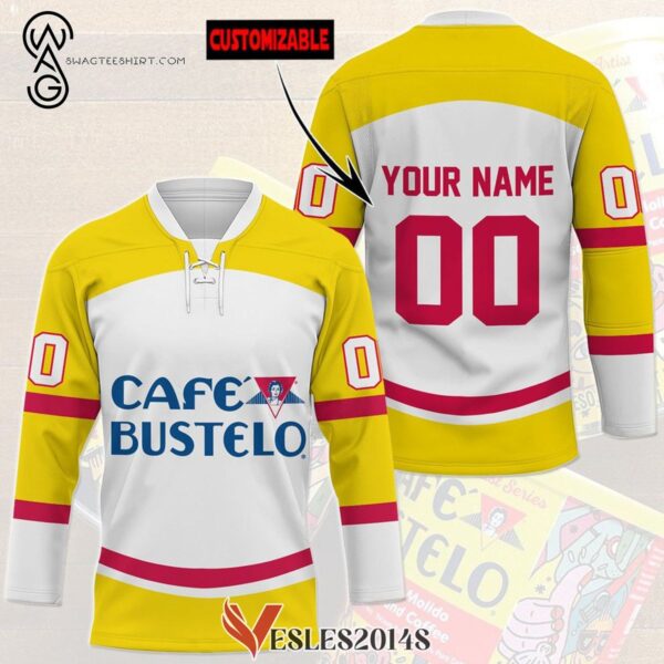 Custom Cafe Bustelo Full Print Hockey Jersey, Trending Gifts For Fans - Vesles2014s