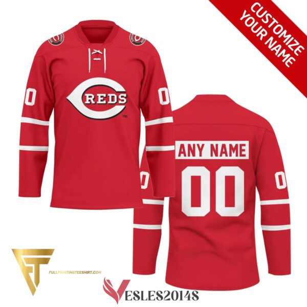Custom Cincinnati Reds Full Printing Hockey Jersey, Trending Gifts For Fans - Vesles2014s