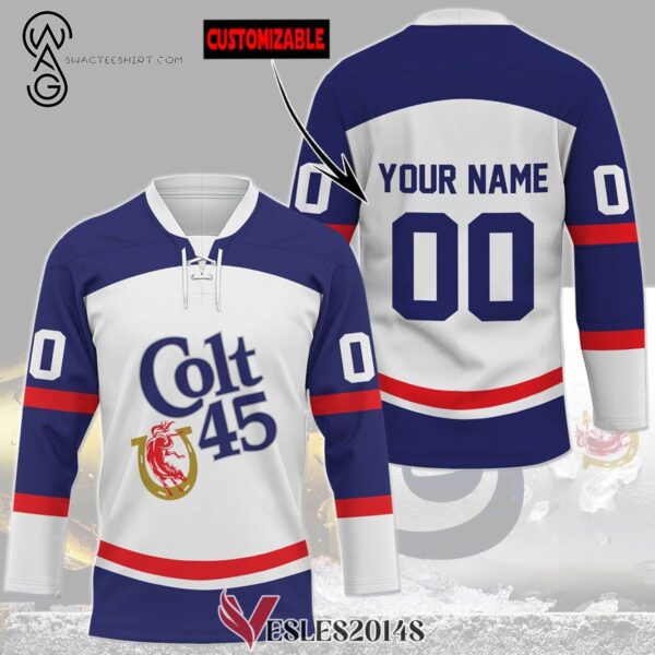 Custom Colt 45 Beer Full Print Hockey Jersey, Trending Gifts For Fans - Vesles2014s