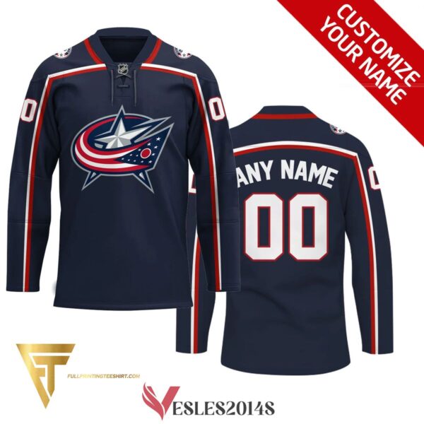 Custom Columbus Blue Jackets Full Printing Hockey Jersey, Trending Gifts For Fans - Vesles2014s