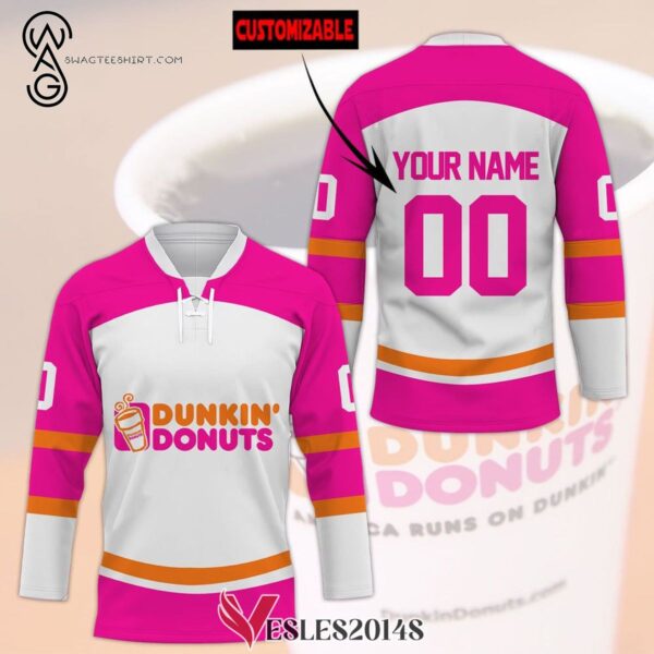Custom Dunkin' Donuts Full Print Hockey Jersey, Trending Gifts For Fans - Vesles2014s