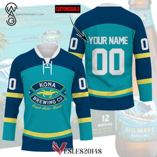 Custom Kona Brewing Full Print Hockey Jersey, Trending Gifts For Fans - Vesles2014s