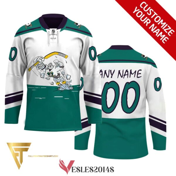 Custom Mighty Ducks of Anaheim Green Version Hockey Jersey, Trending Gifts For Fans - Vesles2014s