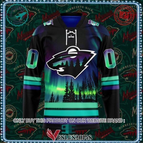 Custom Minnesota Wild Northern Light Hockey Jersey, Trending Gifts For Fans - Vesles2014s 1
