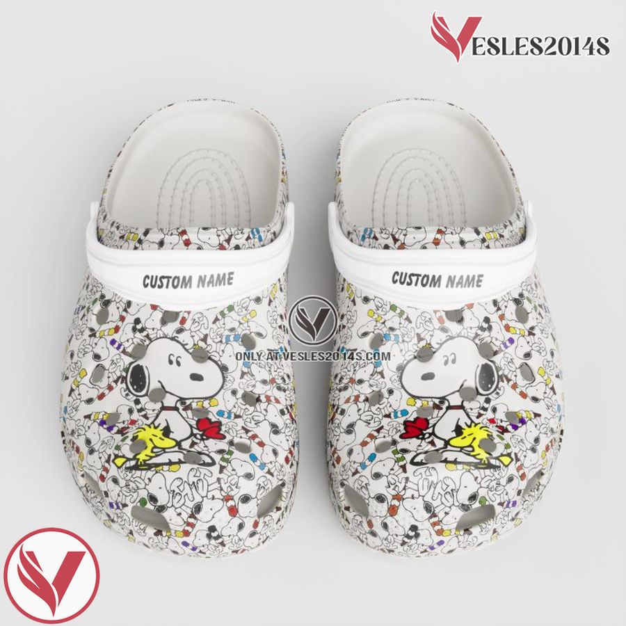 Custom Name Peanuts Snoopy White Clogs Shoes, Unique Gift From Vesles2014S 3