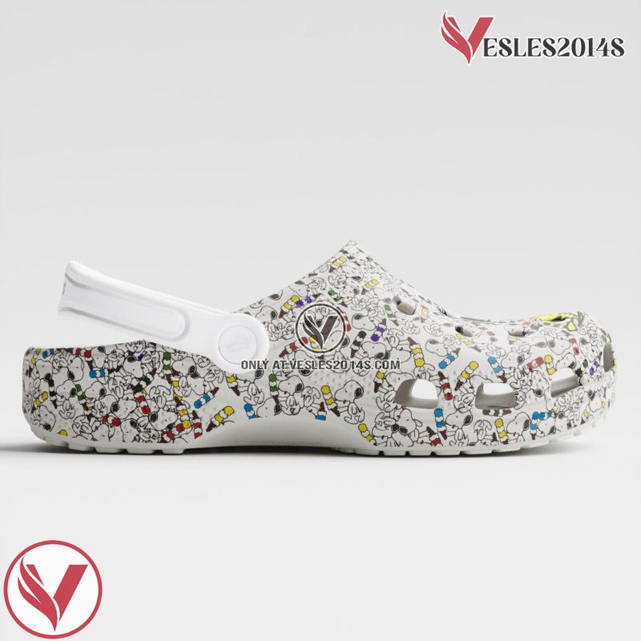 Custom Name Peanuts Snoopy White Clogs Shoes, Unique Gift From Vesles2014S