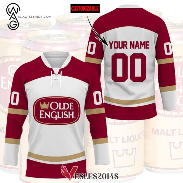 Custom Olde English 800 Full Print Hockey Jersey, Trending Gifts For Fans - Vesles2014s