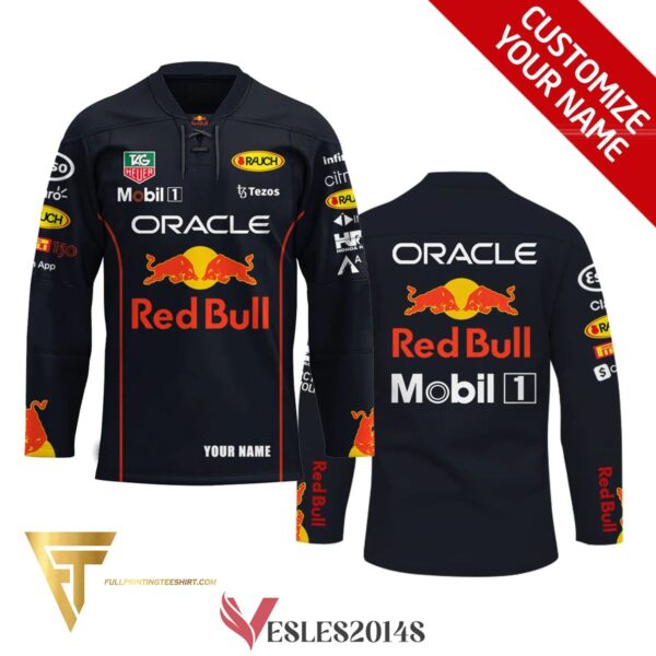 Custom Oracle Red Bull Racing Team Full Printing Hockey Jersey, Trending Gifts For Fans - Vesles2014s