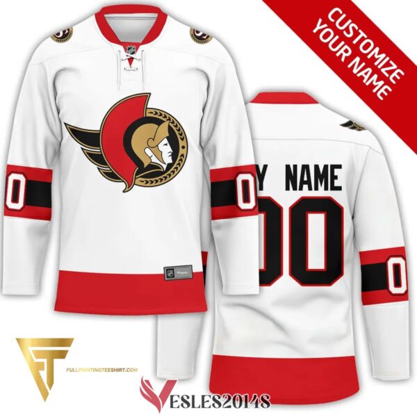 Custom Ottawa Senators Full Printing Hockey Jersey, Trending Gifts For Fans - Vesles2014s