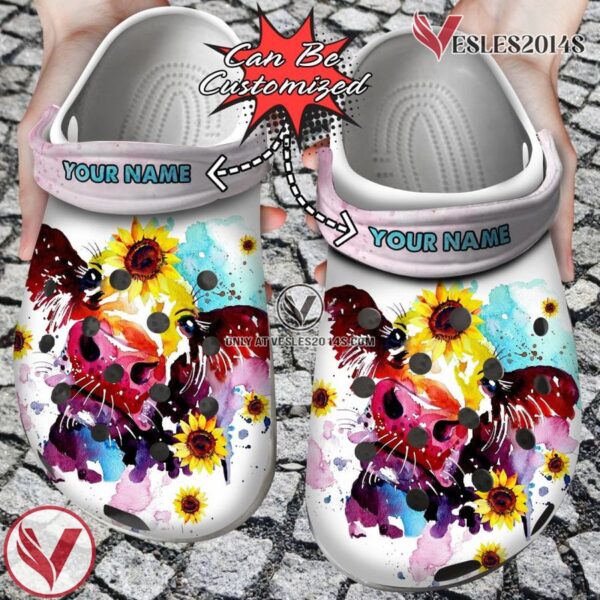 Custom Personalized Watercolor Cow Sunflower Clog Shoes, Unique Gift From  Vesles2014S