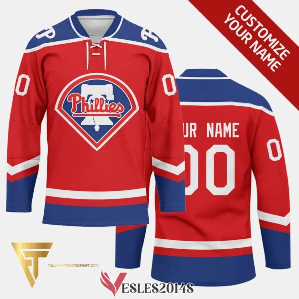 Custom Philadelphia Phillies Full Printing Hockey Jersey, Trending Gifts For Fans - Vesles2014s