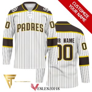 Custom San Diego Padres Full Printing Hockey Jersey, Trending Gifts For Fans - Vesles2014s