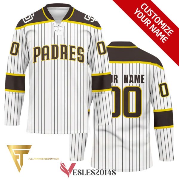 Custom San Diego Padres Full Printing Hockey Jersey, Trending Gifts For Fans - Vesles2014s
