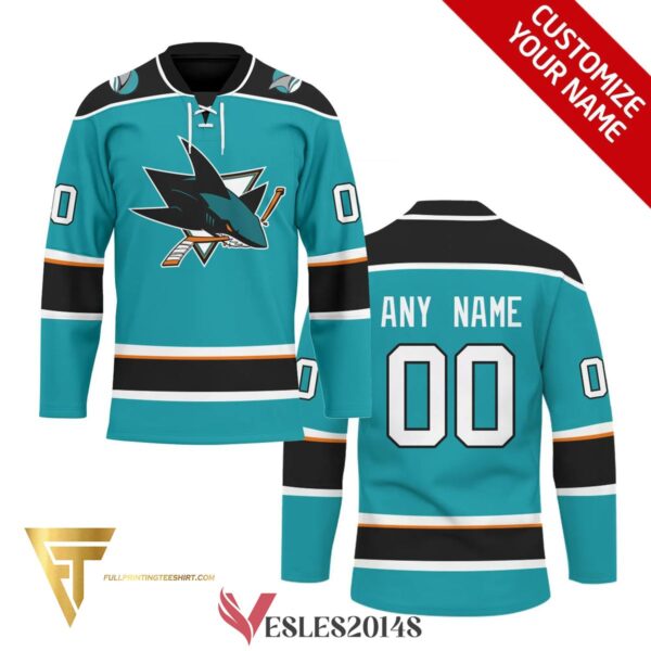Custom San Jose Sharks Full Printing Hockey Jersey, Trending Gifts For Fans - Vesles2014s