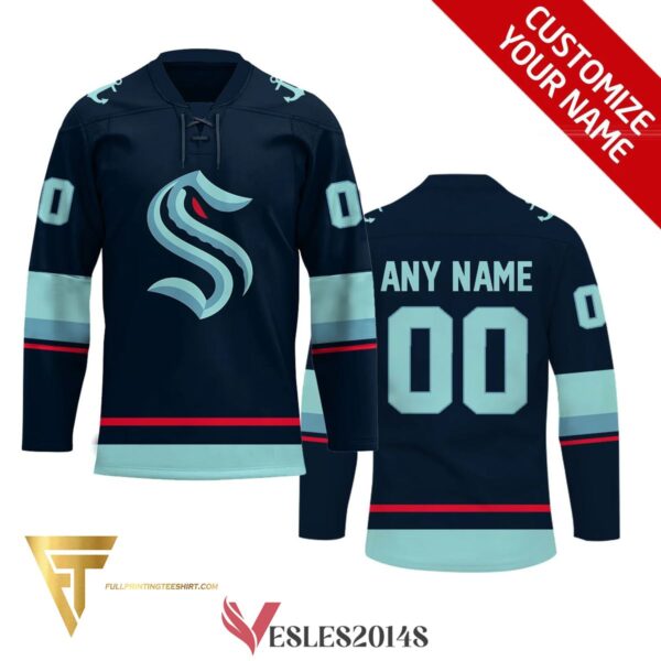 Custom Seattle Kraken Full Printing Hockey Jersey, Trending Gifts For Fans - Vesles2014s