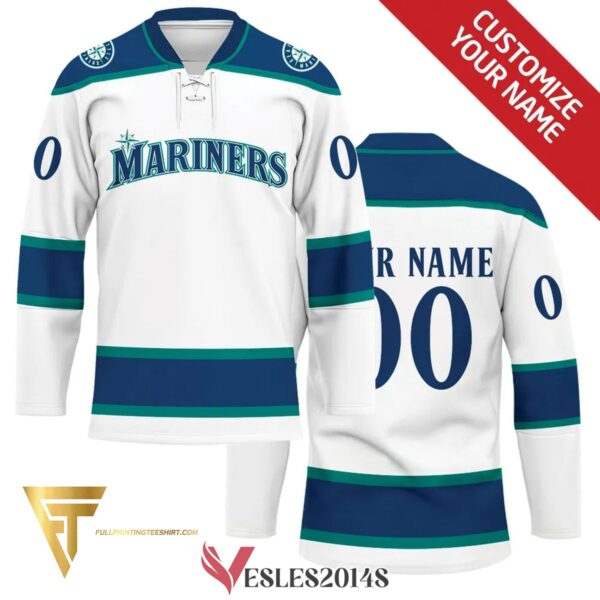Custom Seattle Mariners Full Printing Hockey Jersey, Trending Gifts For Fans - Vesles2014s