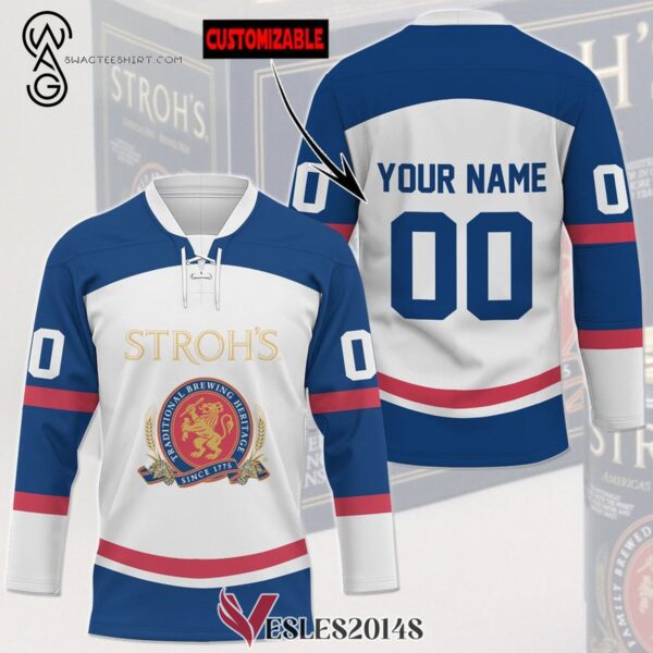 Custom Stroh's Beer Full Print Hockey Jersey, Trending Gifts For Fans - Vesles2014s