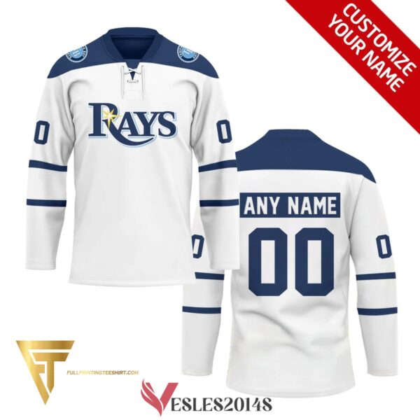 Custom Tampa Bay Rays Full Printing Hockey Jersey, Trending Gifts For Fans - Vesles2014s