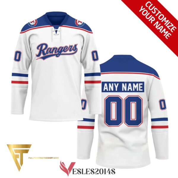 Custom Texas Rangers Full Printing Hockey Jersey, Trending Gifts For Fans - Vesles2014s